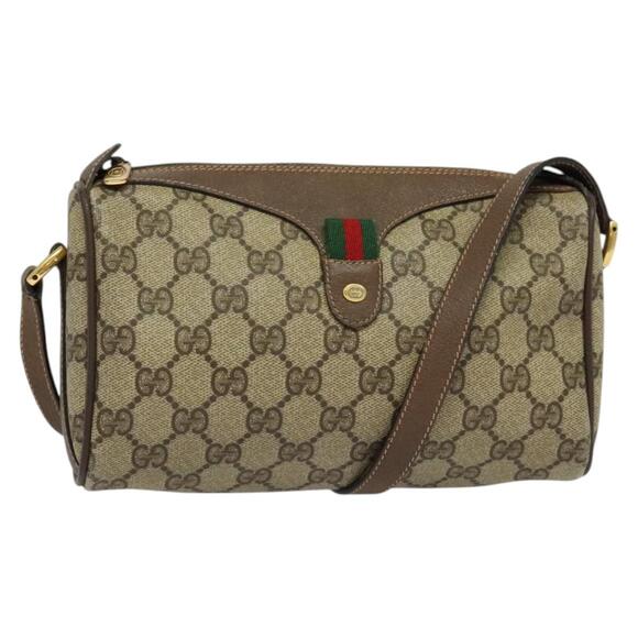 GUCCI GG Supreme Web Sherry Line Shoulder Bag Pvc Beige 89 02 018 - Picture 1 of 16